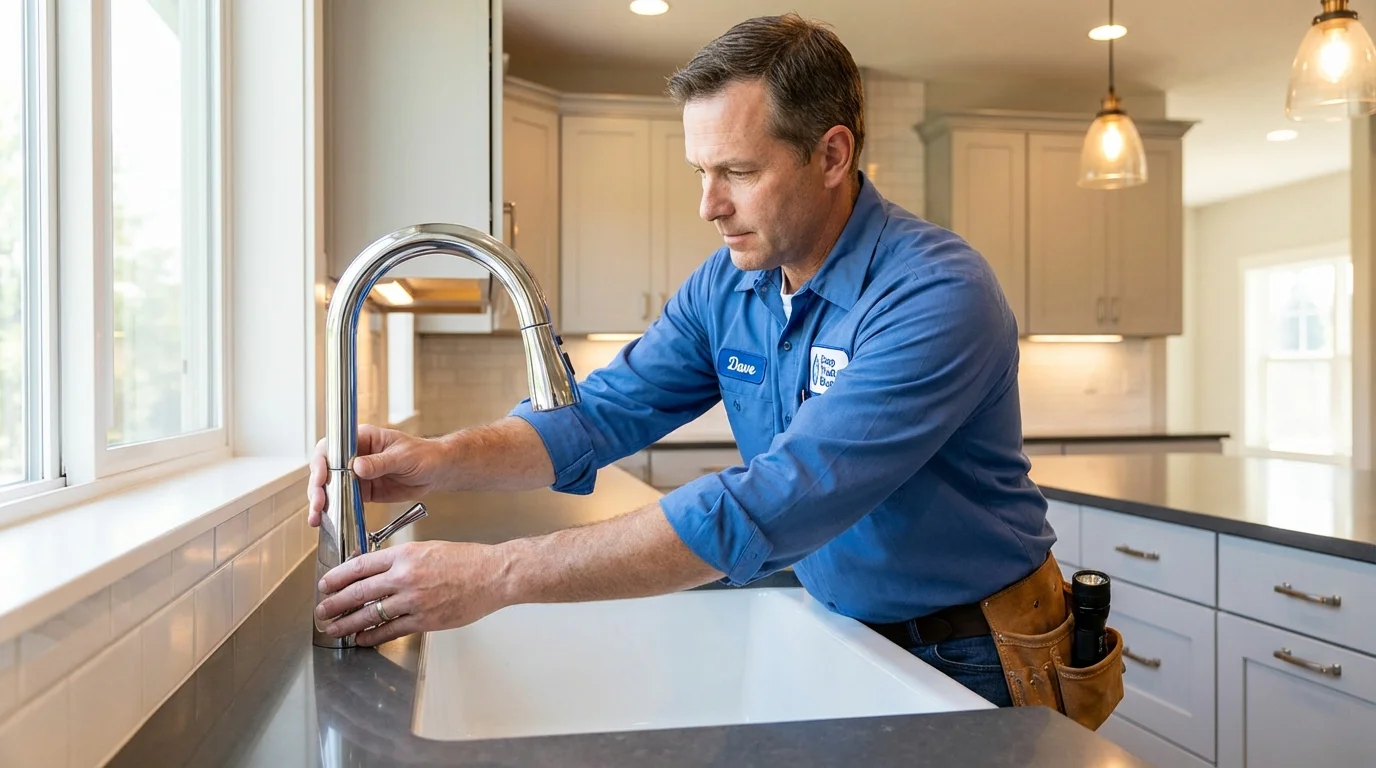 Kitchen faucet installation by Johns Plumbing LLC in South Padre Island