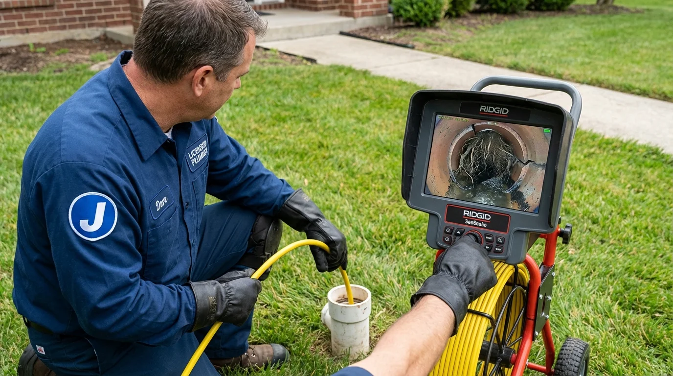 Sewer camera inspection being performed by Johns Plumbing LLC in South Padre Island